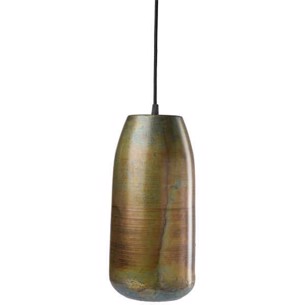  Lampe m/stofledning - Slim Antik Grønfinish - 34 x ø12 cm.